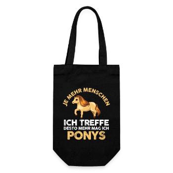 Pferd Reiten Reiter Reiterin Reitsport Pferde Pony - Geschenkbeutel für Flaschen - Schwarz - Vorne