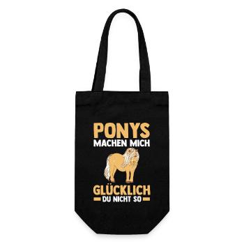 Pferd Reiten Reiter Reiterin Reitsport Pferde Pony - Geschenkbeutel für Flaschen - Schwarz - Vorne