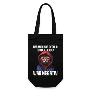 Hab mich auf Geduld testen lassen war bin negativ - Geschenkbeutel für Flaschen - Schwarz - Vorne