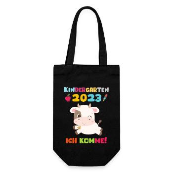 Kindergarten 2023 Ich Komme Jungen Kita Geschenk - Geschenkbeutel für Flaschen - Schwarz - Vorne