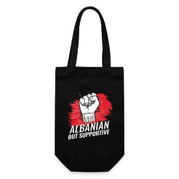 Pas albanais mais favorable au drapeau du pays albanais - Sac à bouteille - noir - Devant