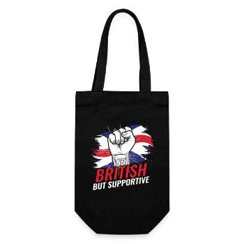 Not British But Supoortive Britain Flag Country - Geschenkbeutel für Flaschen - Schwarz - Vorne