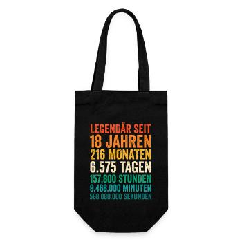 18 Jahre Volljährig Achtzehnter Geburtstag - Geschenkbeutel für Flaschen - Schwarz - Vorne