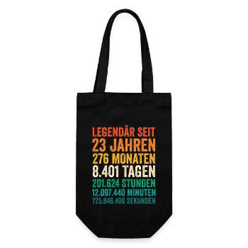 23 Jahre Dreiundzwanzigster Geburtstag - Geschenkbeutel für Flaschen - Schwarz - Vorne