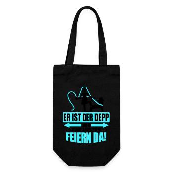 Junggesellenabschied Poltern Polterabend JGA - Geschenkbeutel für Flaschen - Schwarz - Vorne