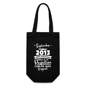 Cadeau Anniv. septembre 2013 10 ans - Sac à bouteille - noir - Devant