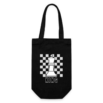 Weißer König, Schach - Geschenkbeutel für Flaschen - Schwarz - Vorne
