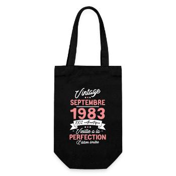 Cadeau Anniversaire septembre 1983 40 ans - Sac à bouteille - noir - Devant