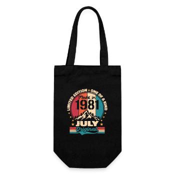 1981 Juli Jahrgang Juli 1981 Geschenk - Geschenkbeutel für Flaschen - Schwarz - Vorne