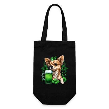 Chihuahua | Saint Patricks Day Bière Trèfle - Sac à bouteille - noir - Devant