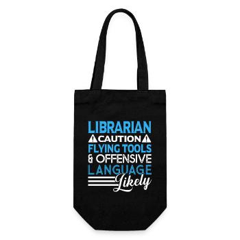 Librarian Caution Flying Tools - Gift Bag for Bottles - black - Front