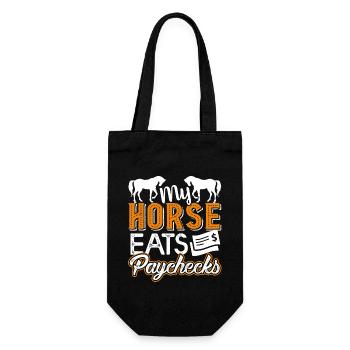 Horse My Horse Eats Paychecks - Gift Bag for Bottles - black - Front