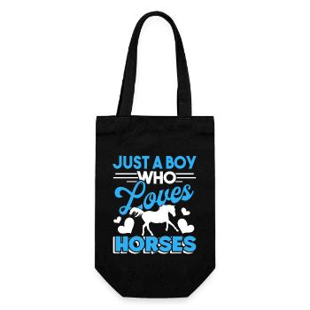 Horse Just a Boy Who Loves Horses - Gift Bag for Bottles - black - Front