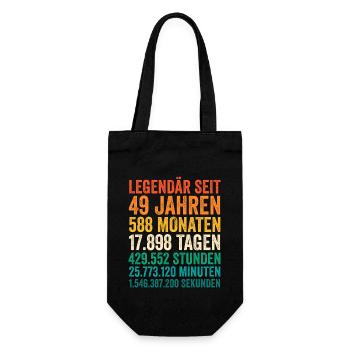 49 Jahre Neunundvierzigster Geburtstag - Geschenkbeutel für Flaschen - Schwarz - Vorne