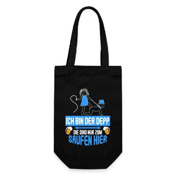 Junggesellenabschied Poltern Polterabend JGA - Geschenkbeutel für Flaschen - Schwarz - Vorne