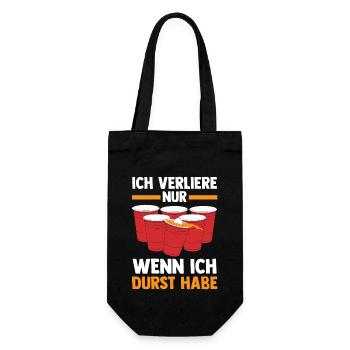 Party Bier Bierpong Beer Pong - Geschenkbeutel für Flaschen - Schwarz - Vorne