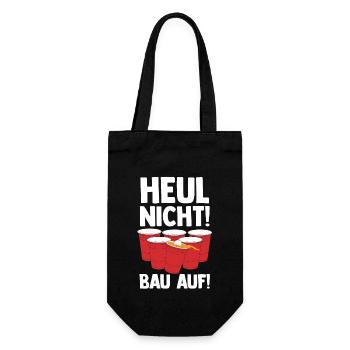 Party Bier Bierpong Beer Pong - Geschenkbeutel für Flaschen - Schwarz - Vorne