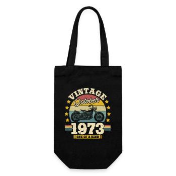 Gift Birthday October 1973 50 years - Gift Bag for Bottles - black - Front