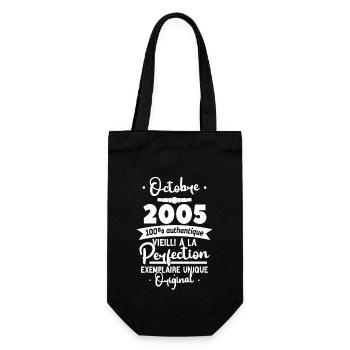 Cadeau Anniversaire Octobre 2005 - 18 ans - Sac à bouteille - noir - Devant
