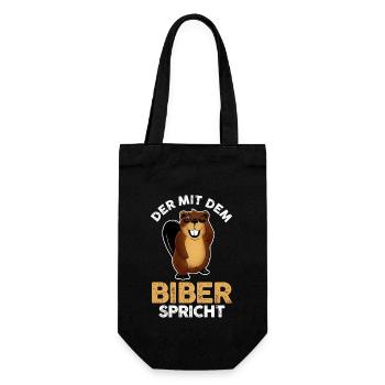 Nagetier Biberliebhaber Biber - Geschenkbeutel für Flaschen - Schwarz - Vorne