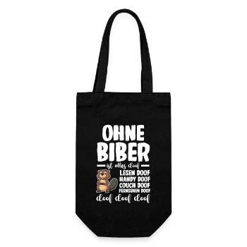 Nagetier Biberliebhaber Biber - Geschenkbeutel für Flaschen - Schwarz - Vorne