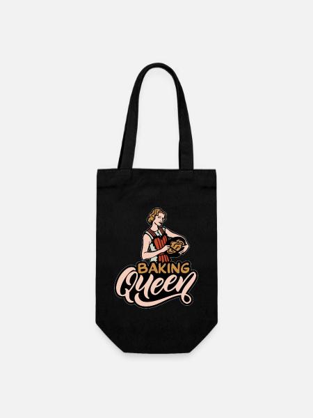 Baking Queen Baker Quote - Gift Bag for Bottles - black