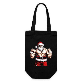 Flexing with Santa: Christmas for Holiday Gains Sa - Gift Bag for Bottles - black - Front