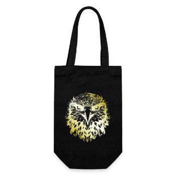 Adler Mandala gold - Geschenkbeutel für Flaschen - Schwarz - Vorne