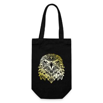 Adler Mandala gold - Geschenkbeutel für Flaschen - Schwarz - Vorne