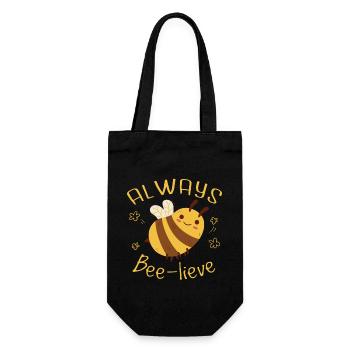 Always Bee-Lieve | Cute Beekeeping Beekeeper Bee - Gift Bag for Bottles - black - Front
