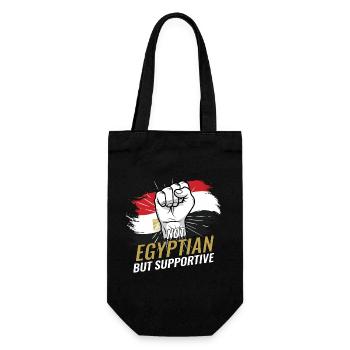 Not Egyptian But Supportive Egypt Flag Country - Geschenkbeutel für Flaschen - Schwarz - Vorne