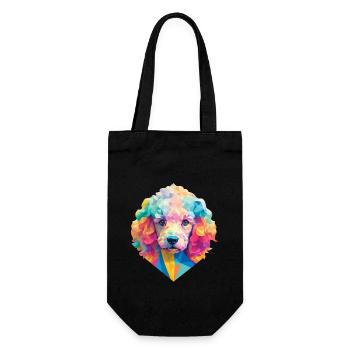 Pudel Hund Polygon Hunde Design Haustier Pudel - Geschenkbeutel für Flaschen - Schwarz - Vorne
