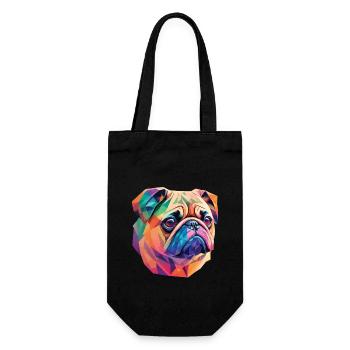Pug Dog Polygon Art Geometric Pug Dogs - Sac à bouteille - noir - Devant