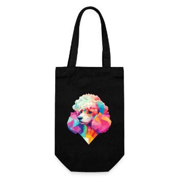 Hunde Pudel Design Hund Haustier süß Hundebesitzer - Geschenkbeutel für Flaschen - Schwarz - Vorne