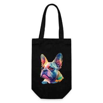 French Bulldog Dog Funny Dogs Art - Gift Bag for Bottles - black - Front