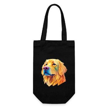 Golden Retriever Dog Dogs Design Polygon Art - Sac à bouteille - noir - Devant