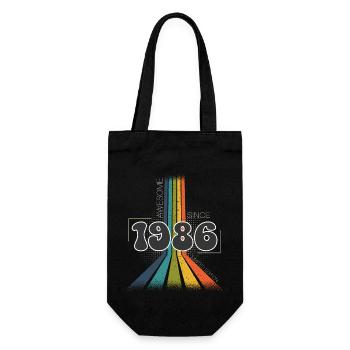 1986 Vintage Anniversaire Groovy Vintage Rétro - Sac à bouteille - noir - Devant