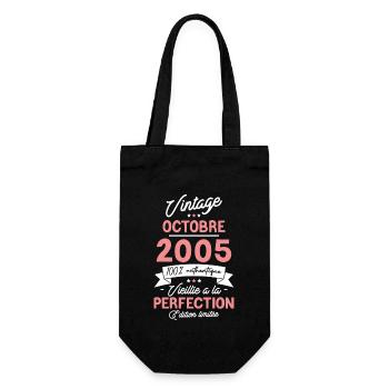 Cadeau Anniversaire Octobre 2005 18 ans - Sac à bouteille - noir - Devant