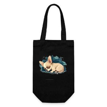 Chihuahua | Schlaf Nacht Pyjama Sonntag Niedlich - Geschenkbeutel für Flaschen - Schwarz - Vorne