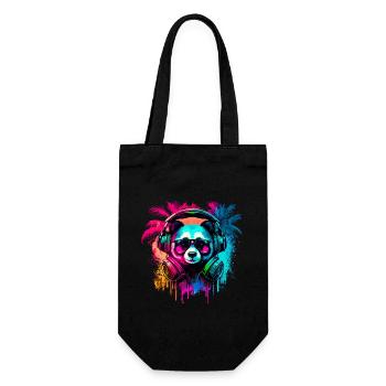 Abstract panda bear - Gift Bag for Bottles - black - Front