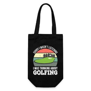 Tut mir leid, dass ich nicht zugehört habe, ich war Golf - Geschenkbeutel für Flaschen - Schwarz - Vorne