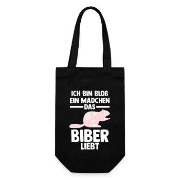Nagetier Biberliebhaber Biber - Geschenkbeutel für Flaschen - Schwarz - Vorne