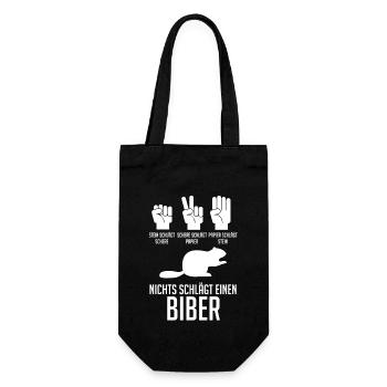 Nagetier Biberliebhaber Biber - Geschenkbeutel für Flaschen - Schwarz - Vorne