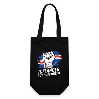Not Icelander But Supportive Iceland Flag Country - Gift Bag for Bottles - black - Front