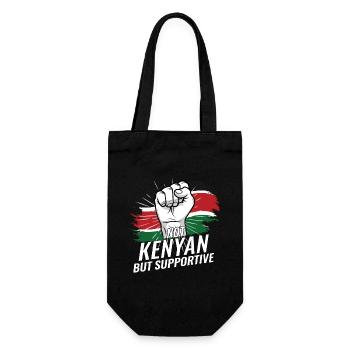 Not Kenyan But Supportive Kenya Flag Country - Geschenkbeutel für Flaschen - Schwarz - Vorne