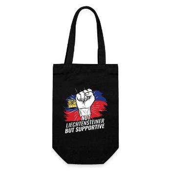 Not Liechtensteiner But Supportive Liechtenstein - Geschenkbeutel für Flaschen - Schwarz - Vorne