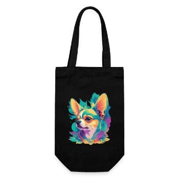 Chihuahua Hund Hunde Design Haustier Hundeliebe - Geschenkbeutel für Flaschen - Schwarz - Vorne