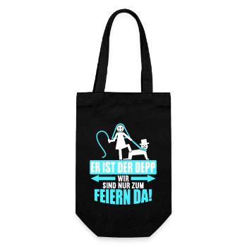 Junggesellenabschied Poltern Polterabend JGA - Geschenkbeutel für Flaschen - Schwarz - Vorne