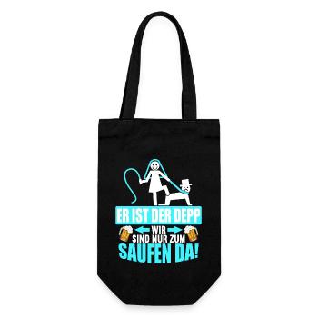 Junggesellenabschied Poltern Polterabend JGA - Geschenkbeutel für Flaschen - Schwarz - Vorne