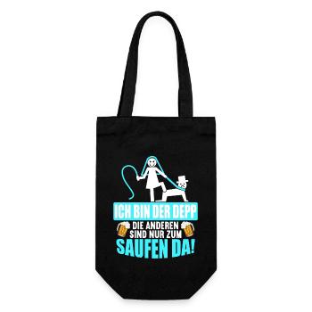 Junggesellenabschied Poltern Polterabend JGA - Geschenkbeutel für Flaschen - Schwarz - Vorne